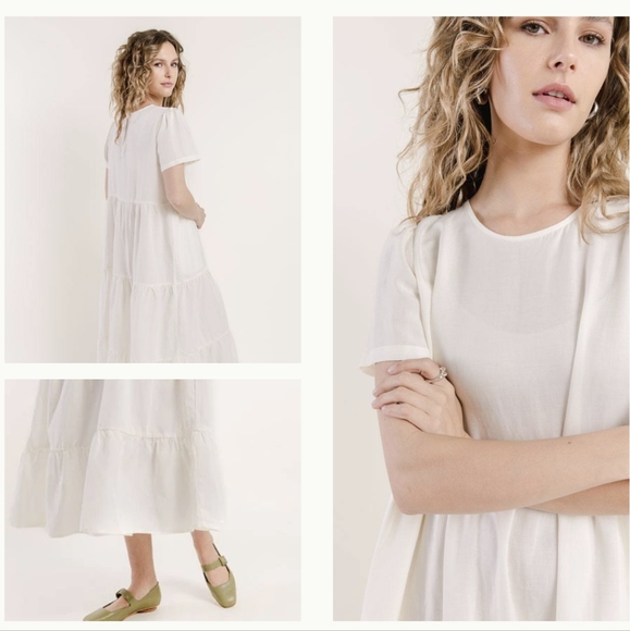 🆕 TRADLANDS CHALET TIERED DRESS OLIVE SMALL - Picture 6 of 10